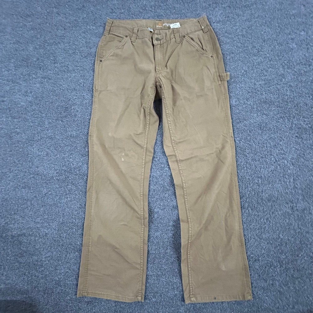 Carhartt Carpenter Pants Womens Size 8 Brown Original Fit Canvas Utility Work